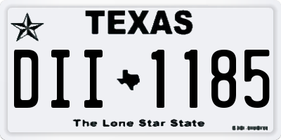 TX license plate DII1185