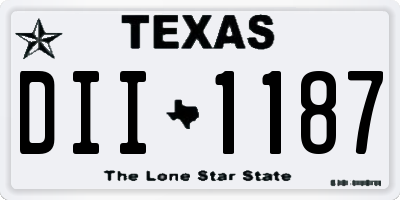 TX license plate DII1187