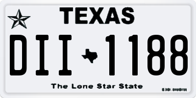 TX license plate DII1188