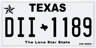 TX license plate DII1189