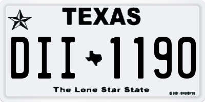 TX license plate DII1190