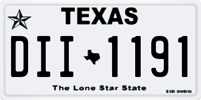 TX license plate DII1191