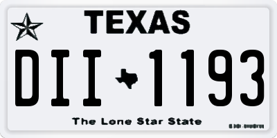 TX license plate DII1193