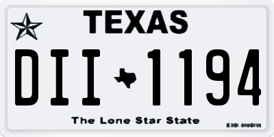 TX license plate DII1194