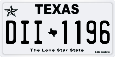 TX license plate DII1196