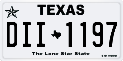 TX license plate DII1197