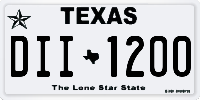 TX license plate DII1200