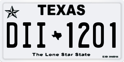 TX license plate DII1201