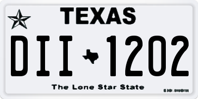 TX license plate DII1202
