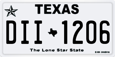 TX license plate DII1206