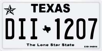 TX license plate DII1207