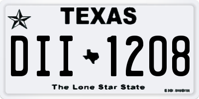 TX license plate DII1208