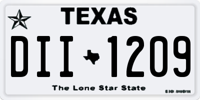 TX license plate DII1209