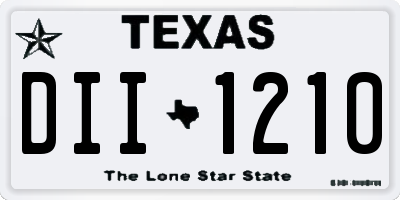 TX license plate DII1210