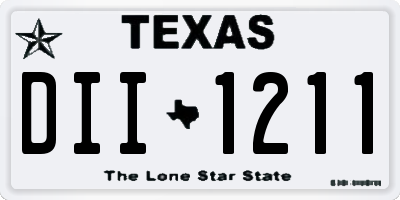 TX license plate DII1211