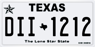 TX license plate DII1212