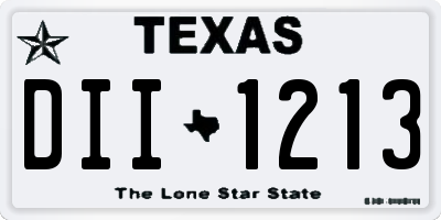 TX license plate DII1213