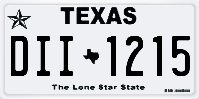 TX license plate DII1215