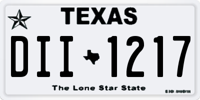 TX license plate DII1217
