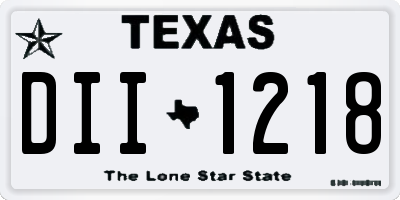 TX license plate DII1218