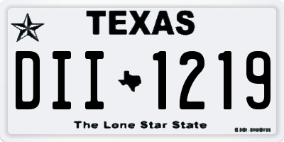 TX license plate DII1219
