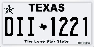 TX license plate DII1221