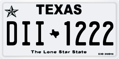 TX license plate DII1222