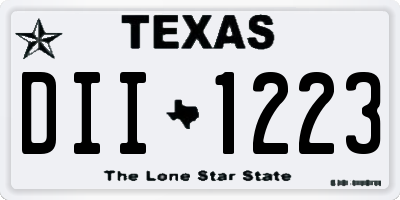 TX license plate DII1223