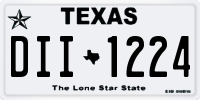 TX license plate DII1224