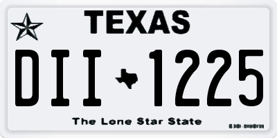 TX license plate DII1225