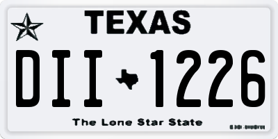 TX license plate DII1226