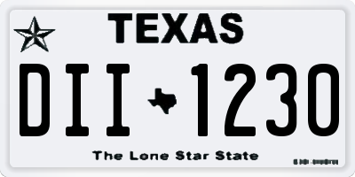 TX license plate DII1230