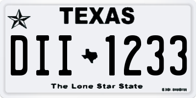 TX license plate DII1233