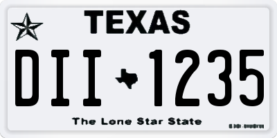 TX license plate DII1235