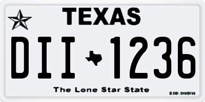 TX license plate DII1236