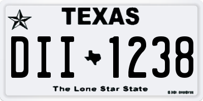 TX license plate DII1238