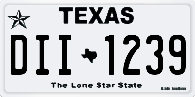 TX license plate DII1239
