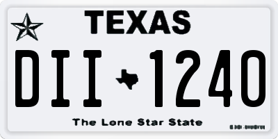 TX license plate DII1240