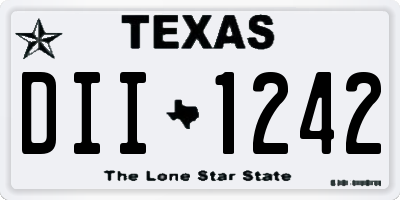 TX license plate DII1242