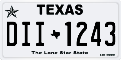 TX license plate DII1243