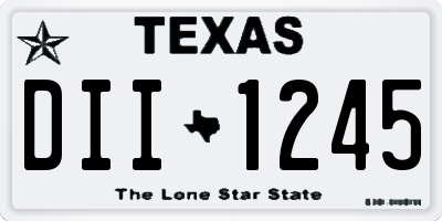 TX license plate DII1245