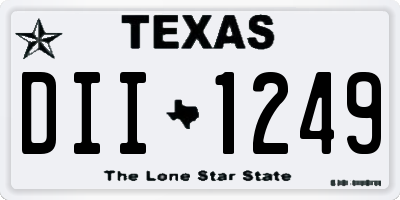 TX license plate DII1249