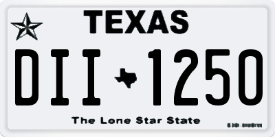 TX license plate DII1250