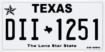TX license plate DII1251