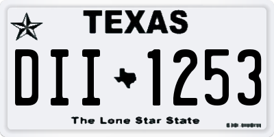 TX license plate DII1253