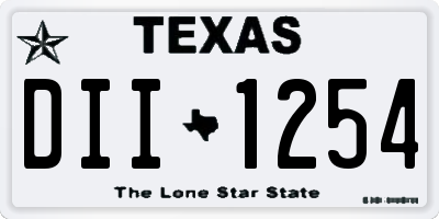 TX license plate DII1254