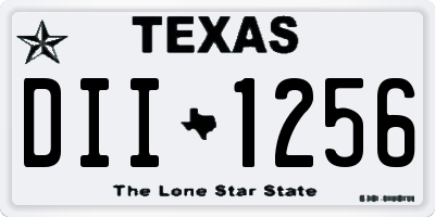 TX license plate DII1256