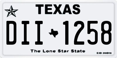 TX license plate DII1258