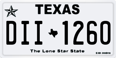 TX license plate DII1260