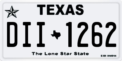 TX license plate DII1262